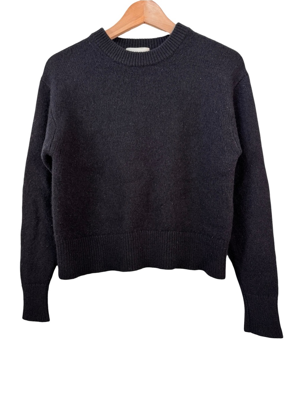 Wilfred Luxe Cashmere Maria Sweater Size Small Black Crewneck Pullover Aritzia